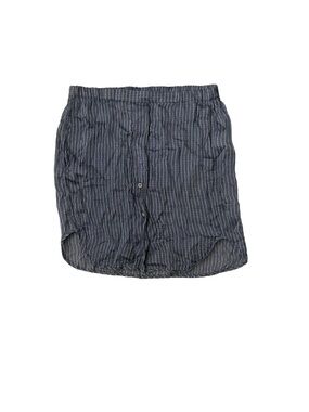 BRUUNS BAZAAR 100% Silk Striped Navy Mini Skirt Size Small